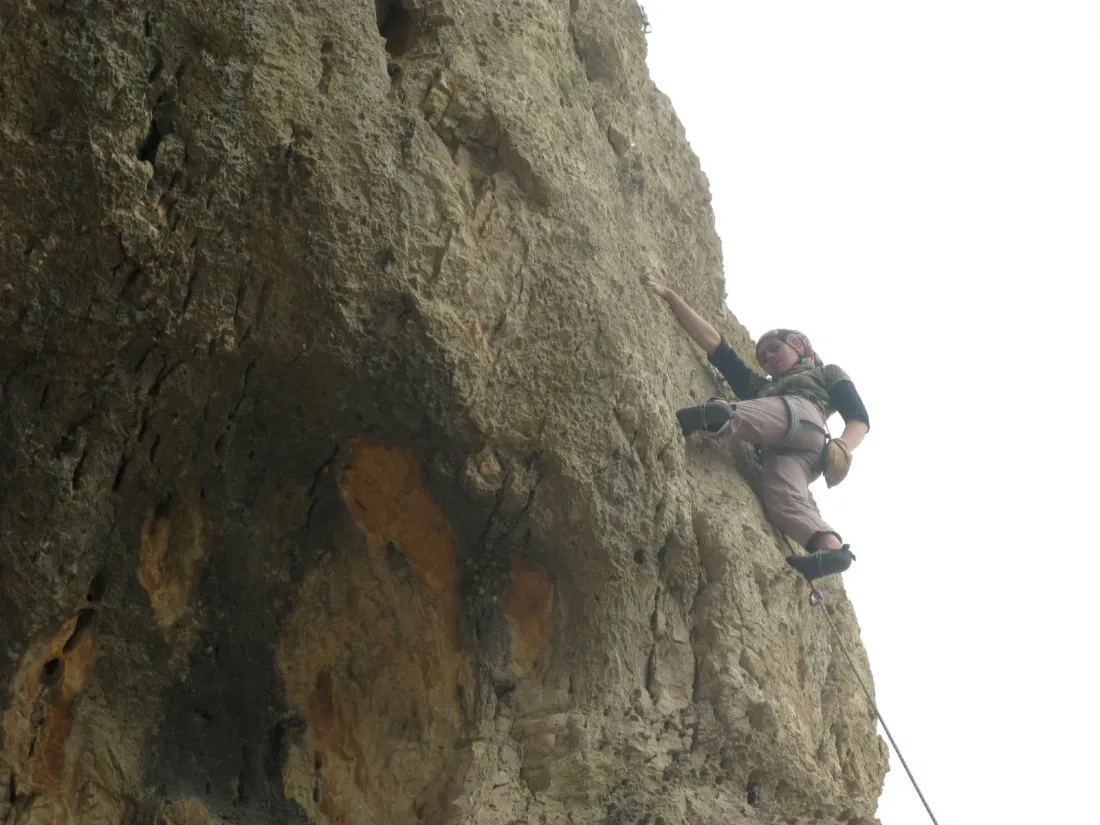 Forough rock climbing